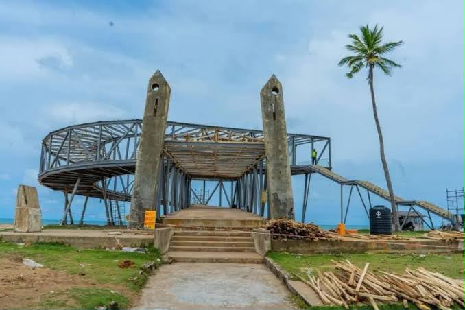 Point of No Return monument on the Badagry coast